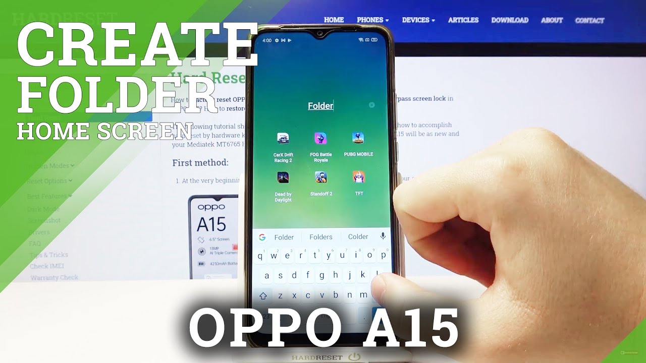 How To Create Folder On Home Screen In OPPO A15 Add Folder To Home