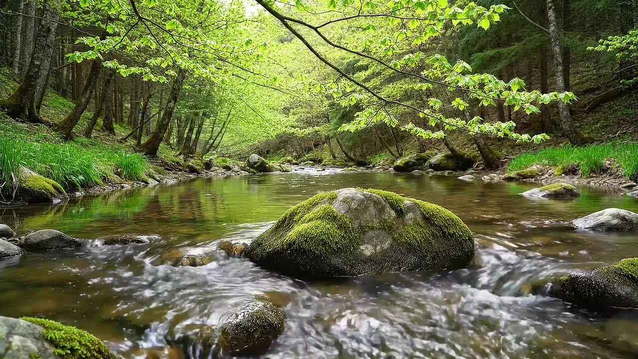 Deep Forest Stream Ambience | Relaxing Water & Birdsong