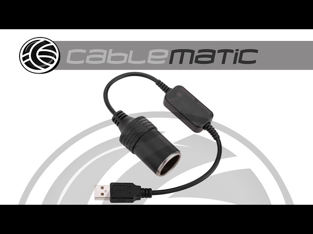 Inverter converter from USB 5v to 12v car cigarette lighter - distributed  by CABLEMATIC ® 