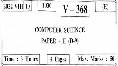 XII HSC JULY2022 Computer Science-II Question Paper Solution #hsc #computerscience #maharashtraboard