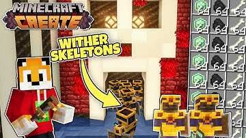I built a WITHER SKELETON XP FARM in Minecraft Create Mod!