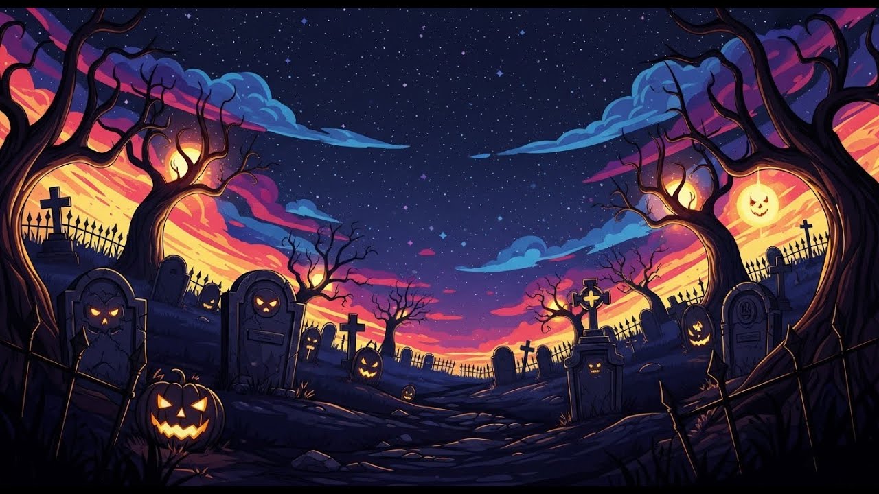 Midnight Graveyard Chill 🎃 Atmospheric Halloween Ambiance - YouTube