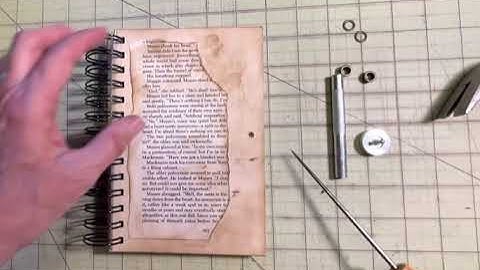 Adding a grommets to a book cover for a ribbon closure