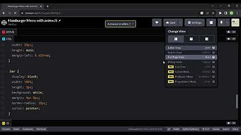 Hamburger Menu with anime.js