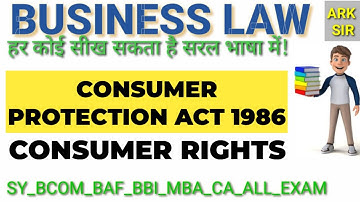 Consumer right & Objects CONSUMER PROTECTION ACT 1986