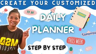Create your own Daily Planner in Canva for free | Step by Step complete process