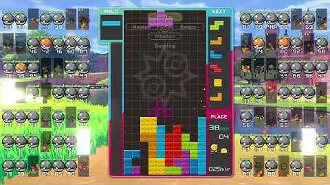 i did a t-spin triple again at the top 40 finally in tetris 99 today!!!