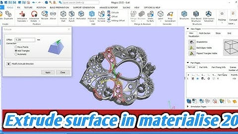 how to extrude a surface in materialise magics 20