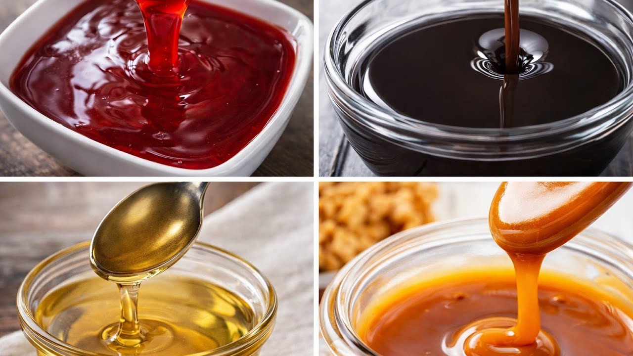 إصنعي بنفسك اربع صلصات لتزيين الحلويات المثلجات التحليات ، لكريب موفرة في الجيب وناجحة 100/100#صلصات