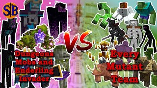 Enderling Invaders and Dungeons Mobs vs Every Mutant | Full mod Fight | Mincraft Mob battle