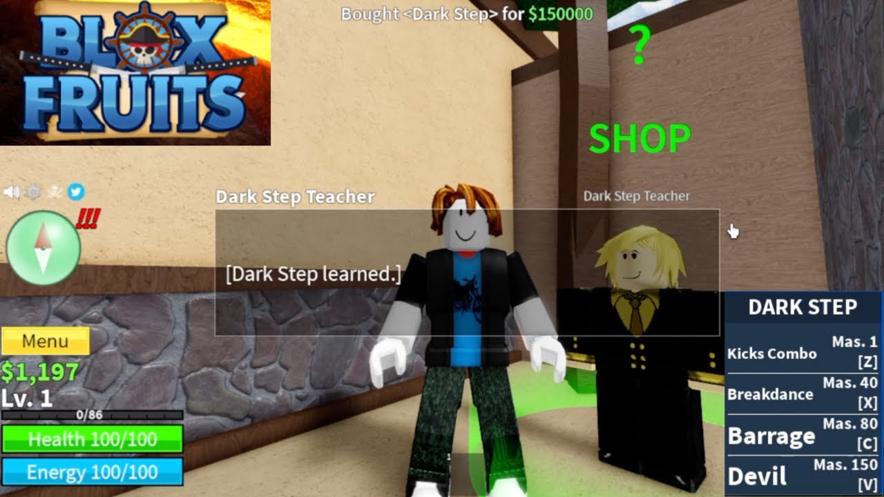 Dark Step (Showcase + How To Get) On Blox Fruit, Roblox