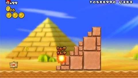 New Super Mario Bros. Wii - World 2-3 Infinite 1UP Trick