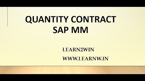 Quantity Contract in sap mm | outline agreement sap mm | sap mm course | sap mm tutorials #swaminath