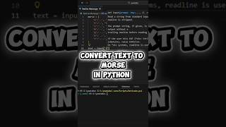 Text to Morse Code Converter Using Python | Beginner Python Project #shorts #shortsfeed #ytshorts