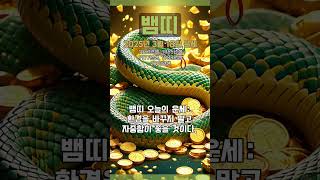 [2025년 3월 18일 뱀띠 오늘의운세]  환경을 바꾸지 말고 자중함이 좋을 것이다. #뱀띠 #운세 #오늘…