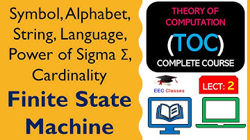 L2: Symbol, Alphabet, String, Language, Power of Sigma Σ, Cardinality | Finite State Machine | TOC