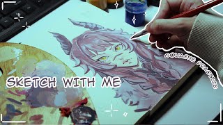 *:How I draw with gouache✧*:  process✧ night inspiration ✧