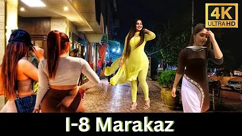 I-8 Markaz Islamabad Night Walk | Walking Tour Pakistan 4K | CityWalker