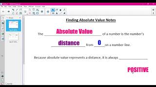 Finding Absolute Value Notes