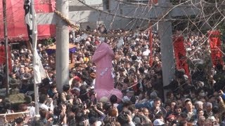 ３基の神輿が練り歩く 川崎の奇祭　かなまら祭