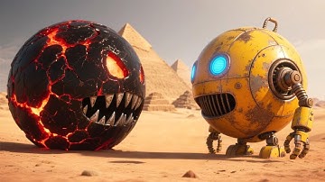 Pacman vs Spiky Monster inside the flooded techno bunker