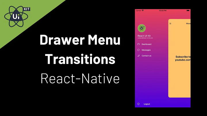 Drawer menu screen transitions using react-navigation v5 - React Native