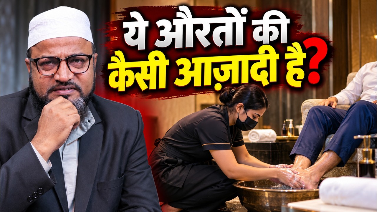 **ये औरतों की कैसी आज़ादी है? | Aurton Ki Azadi | Rashid Miftahi**

Social media par aaj aurton ki azadi ko lekar kai tarah ke videos dekhne ko milte hain. Kahin ek woman customer ke pair dhoti nazar aati hai, kahin women waitress ke taur par kaam karti hain, aur kahin air hostess bankar apni professional life guzaarti hain.

Lekin ek sawal hai: **Kya azadi ka matlab sirf apni marzi se kaam karna hai, ya izzat, ikhtiyar aur apne faisle khud lene ka haq bhi azadi ka hissa hai?**

Is video mein Rashid Miftahi aurton ki azadi, Islamic values, khawateen ke huqooq aur husband-wife relationship ke hawale se ek aham social question uthate hain.

Islamic perspective se aurat ki izzat, uske huqooq aur uski marzi ko samajhna zaroori hai. Kisi bhi profession ko sirf is wajah se beizzati nahi kaha ja sakta ke usmein service karni padti hai. Asal sawal yeh hai ke kaam apni marzi se kiya ja raha hai ya kisi majboori, dabao ya exploitation ke tehat.

Isi tarah, biwi par shohar ke pair dhona lazim farz hai, aisa kehne ke liye sharai daleel zaroori hai. Miyan-biwi ka rishta mohabbat, rahm, izzat aur ek doosre ke huqooq par mabni hona chahiye.

🎙️ **Is video ka maqsad:** Aurton ki azadi aur izzat par sanjeeda guftagu karna, na ke kisi woman, profession ya community ko neecha dikhana.

Aapki rai kya hai? Kya azadi ke saath izzat aur ikhtiyar bhi zaroori hain? Apni rai comments mein tameez aur daleel ke saath zaroor dein.

Video pasand aaye to Like karein, Share karein aur mazeed Islamic aur social discussions ke liye channel Subscribe karein.

**No Hate | Respect for All | Healthy Discussion**

#AurtonKiAzadi #RashidMiftahi #IslamicReminder #WomenRespect #IslamicDiscussion  #AurtonKiAzadi #AuratKiAzadi #RashidMiftahi #IslamicReminder #WomenEmpowerment #WomenRespect #IslamicPerspective #IslamicBayan #UrduBayan #HindiBayan #MuslimWomen #AuratKeHuqooq #HusbandWifeRelationship #SocialIssues #IslamicKnowledge