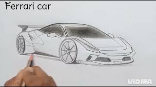 Ferrari Car Drawing | Easy Ferrari Drawing Tutorial | Supercar Sketch