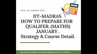 How To Prepare For Qualifier | Maths | IIT Madras Bsc Online Degree |