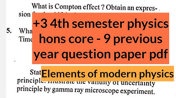 BSc physics honours previous year question paper | +3 4th semester physics hons question paper pdf
