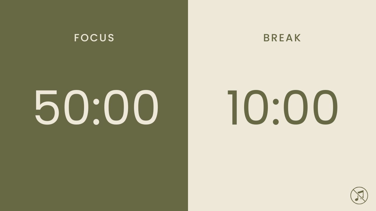 50/10 Pomodoro Timer | 3 x 50 min | Focus | Study | Reflection | Productivity