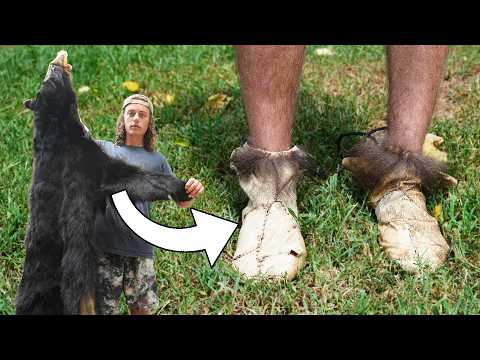 Making Bear Hide Moccasins