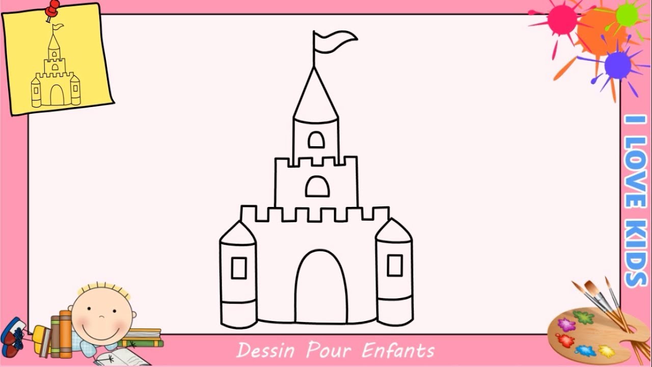 Comment Dessiner Un Chateau Facilement Etape Par Etape Pour Enfants 2 Youtube