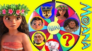 Disney Moana Mega Wheel Game with Paw Patrol Skye, Maui, LOL Surprise Emoji | Ellie Sparkles screenshot 2