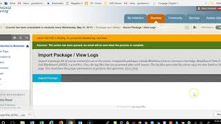 Importing a Blackboard package