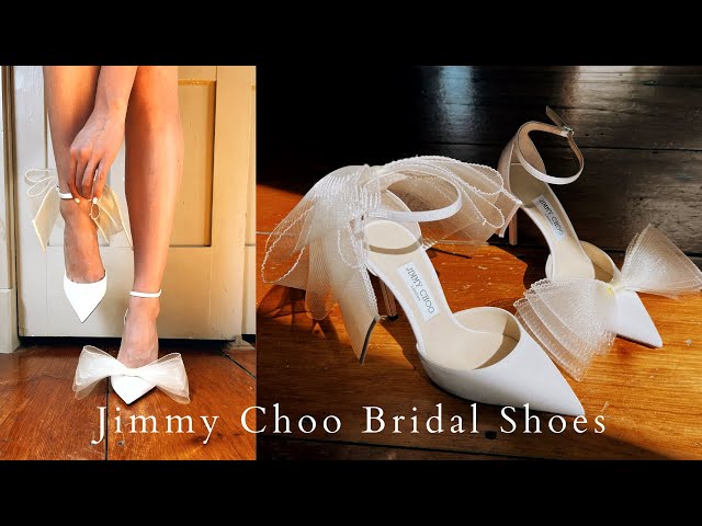 Jimmy Choo Shimmering Elegance Ivory Crystal Peep-Toe Pumps