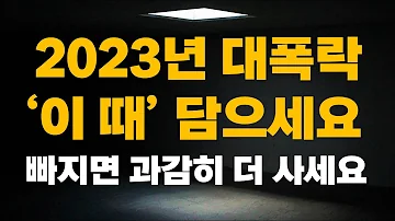 주식 2023년 대폭락 이 때 담으세요 빠지면 과감히 더 사세요 주식전망 2023년주식전망 8월주식전망 대폭락