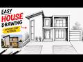 Modern House Drawing for Beginners Easy Pencil Sketch Tutorial Step by Step #housedrawing #drawing