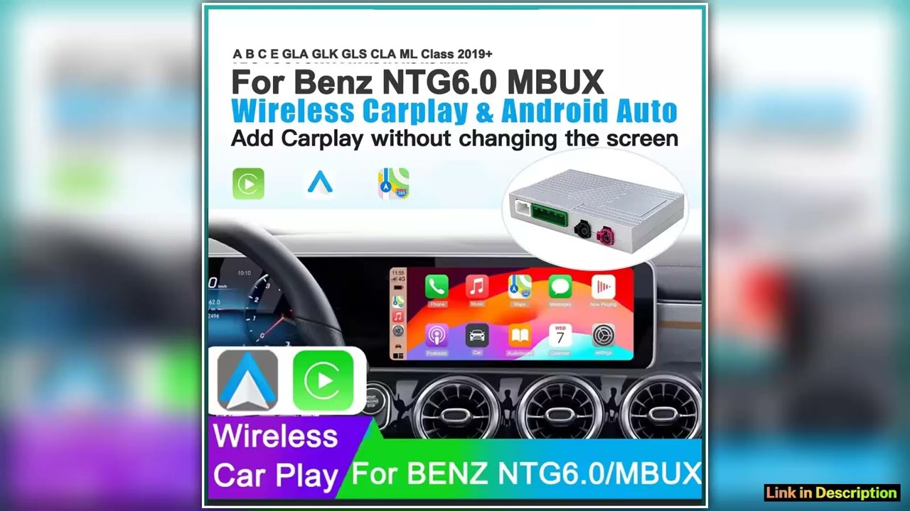 Screen Update Multimedia Carplay Interface For Mercedes Benz NTG60 MBUX System Wireless Carplay