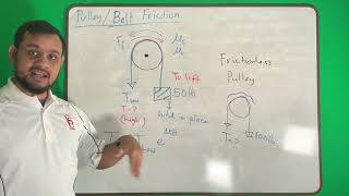 Statics (Lec 92) - Pulley or belt friction theory and example