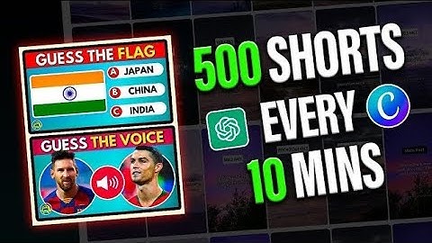 Create 500 MONETIZABLE YouTube Shorts In 10 Min Using ChatGPT + Canva