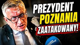 Prezydent Jacek Jaśkowiak zaatakowany tortem na sesji Rady Miasta Poznania – cały film z incydentu.