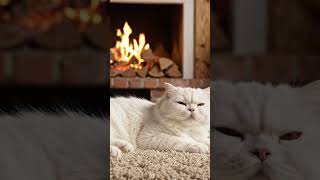 Static Cat and Fireplace