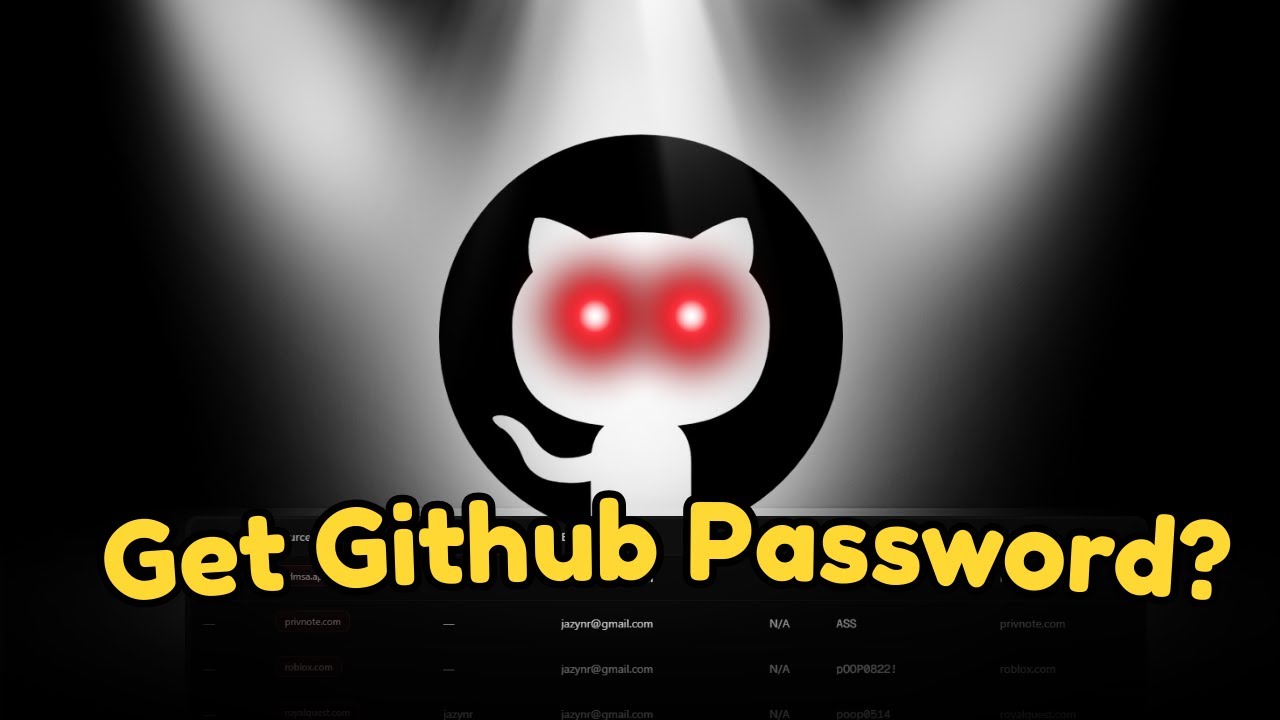 How to Get PASSWORDS From a GITHUB Username (tutorial) - YouTube