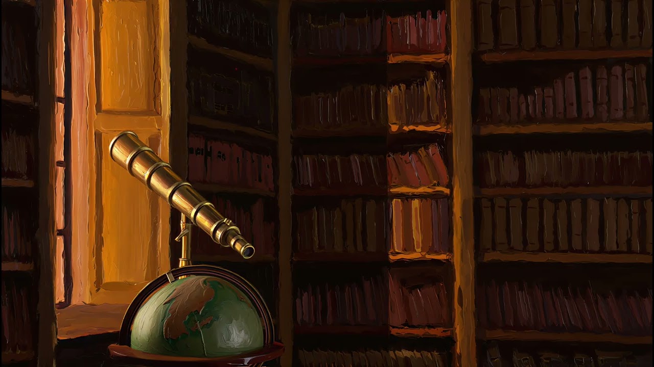 4K Frame TV Art | Moody Library Interior | 1-Hour Ambient Screensaver