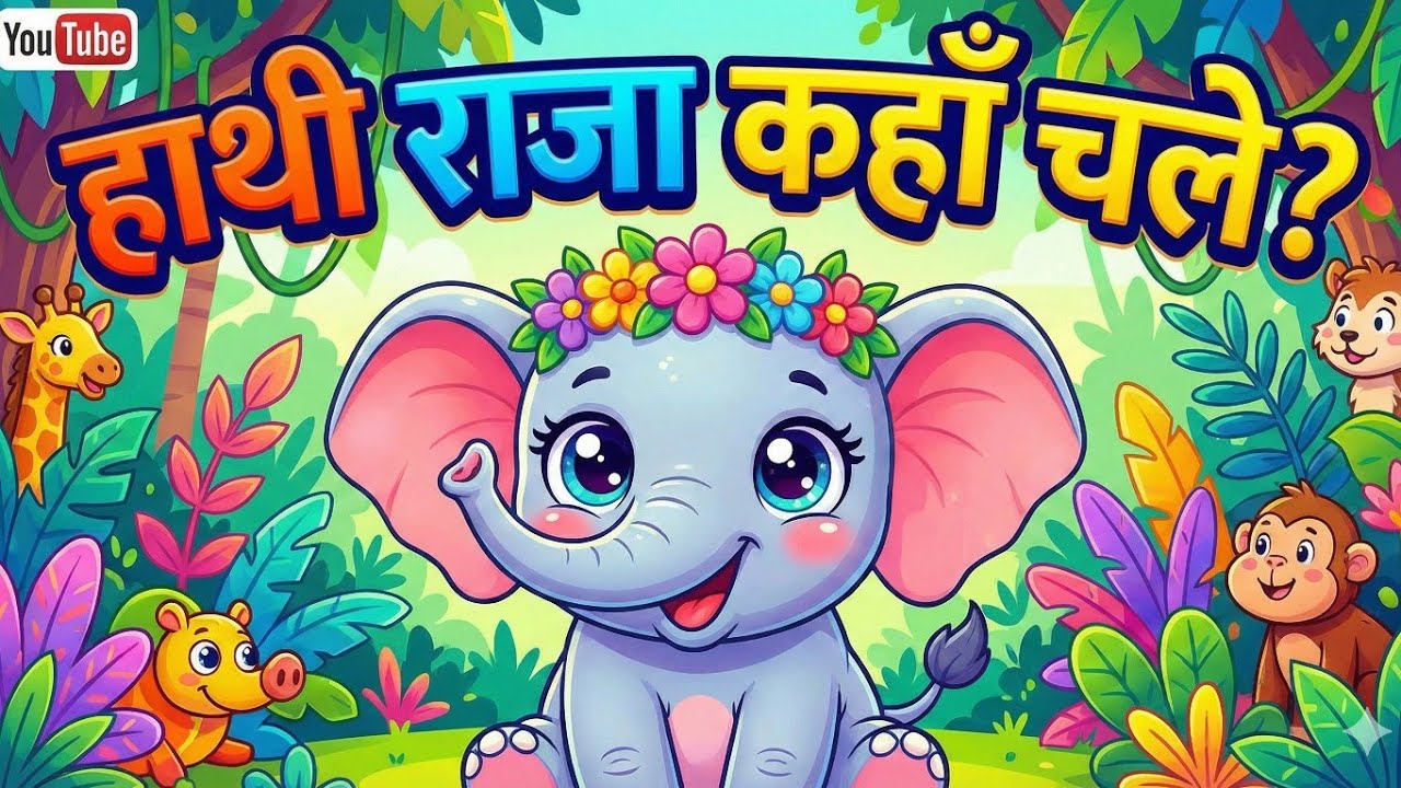 नन्हा हाथी मस्ती में | Hindi Kids Song | Funny Elephant Cartoon