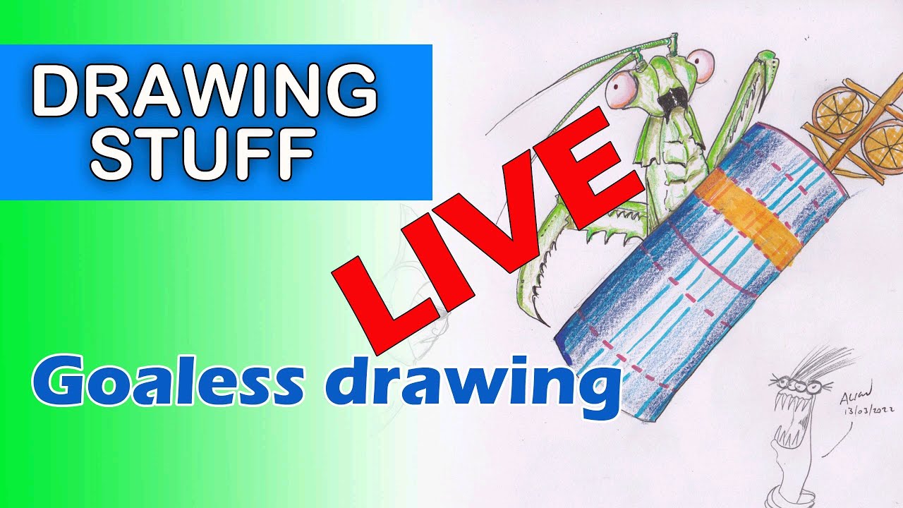 Drawing for the heck of it resulted in a preying mantis riding a satellite