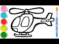 Menggambar, Melukis & Mewarnai Helikopter untuk Balita, Anak | Pelajari Bagaimana Menggambar #148