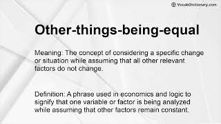 Other-things-being-equal Meaning