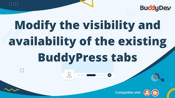 Modify the visibility and availability of the existing BuddyPress Profile Tab